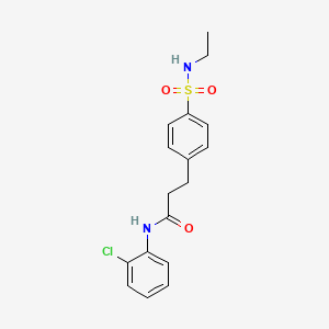 molecular formula C17H19ClN2O3S B4232618 N-(2-chlorophenyl)-3-{4-[(ethylamino)sulfonyl]phenyl}propanamide 