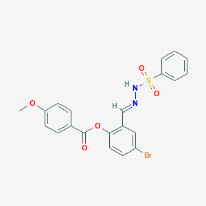 4-Bromo-2-(2-(phenylsulfonyl)carbohydrazonoyl)phenyl 4-methoxybenzoate