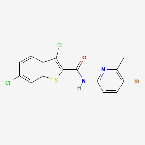 molecular formula C15H9BrCl2N2OS B4232629 N-(5-bromo-6-methyl-2-pyridinyl)-3,6-dichloro-1-benzothiophene-2-carboxamide 