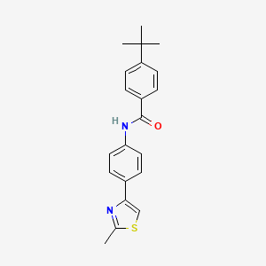 molecular formula C21H22N2OS B4232637 4-tert-butyl-N-[4-(2-methyl-1,3-thiazol-4-yl)phenyl]benzamide 