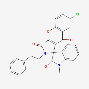 7-chloro-1'-methyl-2-(2-phenylethyl)-2H-spiro[chromeno[2,3-c]pyrrole-1,3'-indole]-2',3,9(1'H)-trione