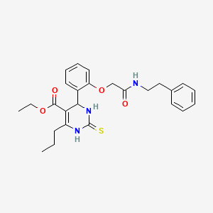 molecular formula C26H31N3O4S B4232684 ethyl 4-(2-{2-oxo-2-[(2-phenylethyl)amino]ethoxy}phenyl)-6-propyl-2-thioxo-1,2,3,4-tetrahydro-5-pyrimidinecarboxylate 