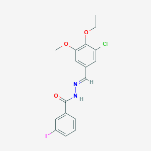 molecular formula C17H16ClIN2O3 B423270 N'-(3-chloro-4-ethoxy-5-methoxybenzylidene)-3-iodobenzohydrazide 