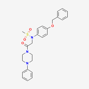 molecular formula C26H29N3O4S B4232706 N-[4-(benzyloxy)phenyl]-N-[2-oxo-2-(4-phenyl-1-piperazinyl)ethyl]methanesulfonamide 