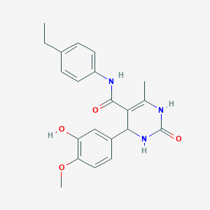 molecular formula C21H23N3O4 B4232708 N-(4-ethylphenyl)-4-(3-hydroxy-4-methoxyphenyl)-6-methyl-2-oxo-1,2,3,4-tetrahydro-5-pyrimidinecarboxamide 