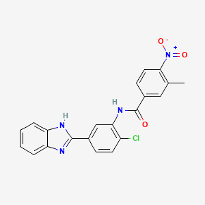 molecular formula C21H15ClN4O3 B4232711 N-[5-(1H-benzimidazol-2-yl)-2-chlorophenyl]-3-methyl-4-nitrobenzamide 