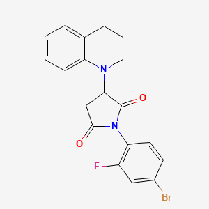 molecular formula C19H16BrFN2O2 B4232715 1-(4-bromo-2-fluorophenyl)-3-(3,4-dihydro-1(2H)-quinolinyl)-2,5-pyrrolidinedione 