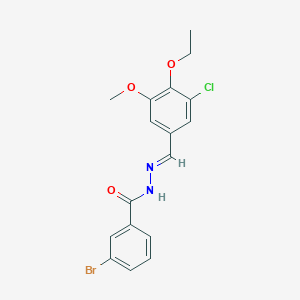molecular formula C17H16BrClN2O3 B423272 3-bromo-N'-(3-chloro-4-ethoxy-5-methoxybenzylidene)benzohydrazide 