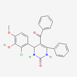 molecular formula C24H19ClN2O4 B4232727 5-benzoyl-4-(2-chloro-3-hydroxy-4-methoxyphenyl)-6-phenyl-3,4-dihydro-2(1H)-pyrimidinone 