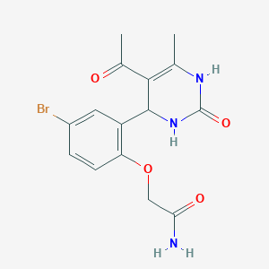 molecular formula C15H16BrN3O4 B4232733 2-[2-(5-acetyl-6-methyl-2-oxo-1,2,3,4-tetrahydro-4-pyrimidinyl)-4-bromophenoxy]acetamide 