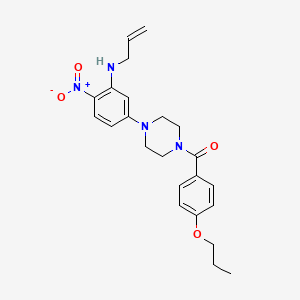 molecular formula C23H28N4O4 B4232747 N-allyl-2-nitro-5-[4-(4-propoxybenzoyl)-1-piperazinyl]aniline 