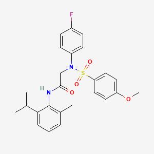 molecular formula C25H27FN2O4S B4232758 N~2~-(4-fluorophenyl)-N~1~-(2-isopropyl-6-methylphenyl)-N~2~-[(4-methoxyphenyl)sulfonyl]glycinamide 