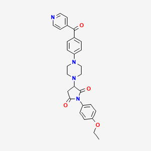 molecular formula C28H28N4O4 B4232779 1-(4-ethoxyphenyl)-3-[4-(4-isonicotinoylphenyl)-1-piperazinyl]-2,5-pyrrolidinedione 