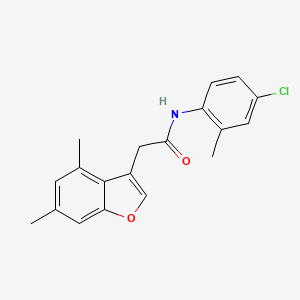 molecular formula C19H18ClNO2 B4232787 N-(4-chloro-2-methylphenyl)-2-(4,6-dimethyl-1-benzofuran-3-yl)acetamide 