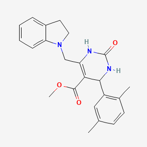molecular formula C23H25N3O3 B4232794 methyl 6-(2,3-dihydro-1H-indol-1-ylmethyl)-4-(2,5-dimethylphenyl)-2-oxo-1,2,3,4-tetrahydro-5-pyrimidinecarboxylate 