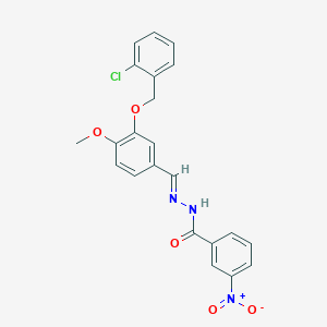 molecular formula C22H18ClN3O5 B423280 N'-{3-[(2-chlorobenzyl)oxy]-4-methoxybenzylidene}-3-nitrobenzohydrazide 