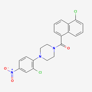 molecular formula C21H17Cl2N3O3 B4232806 1-(5-chloro-1-naphthoyl)-4-(2-chloro-4-nitrophenyl)piperazine 
