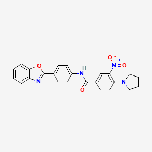 molecular formula C24H20N4O4 B4232818 N-[4-(1,3-benzoxazol-2-yl)phenyl]-3-nitro-4-(1-pyrrolidinyl)benzamide 