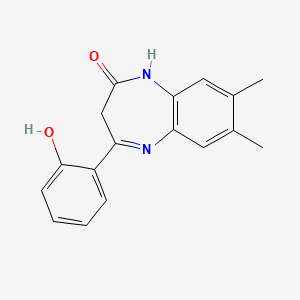 molecular formula C17H16N2O2 B4232833 4-(2-hydroxyphenyl)-7,8-dimethyl-1,3-dihydro-2H-1,5-benzodiazepin-2-one 