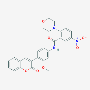 molecular formula C27H23N3O7 B4232839 N-[3-methoxy-4-(2-oxo-2H-chromen-3-yl)phenyl]-2-(4-morpholinyl)-5-nitrobenzamide 
