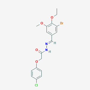 molecular formula C18H18BrClN2O4 B423285 N'-(3-bromo-4-ethoxy-5-methoxybenzylidene)-2-(4-chlorophenoxy)acetohydrazide 