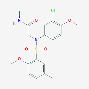 molecular formula C18H21ClN2O5S B4232862 N~2~-(3-chloro-4-methoxyphenyl)-N~2~-[(2-methoxy-5-methylphenyl)sulfonyl]-N~1~-methylglycinamide 
