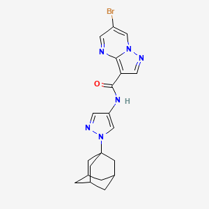 molecular formula C20H21BrN6O B4232868 N-[1-(1-adamantyl)-1H-pyrazol-4-yl]-6-bromopyrazolo[1,5-a]pyrimidine-3-carboxamide 