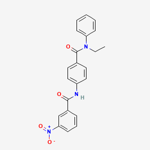 molecular formula C22H19N3O4 B4232886 N-(4-{[ethyl(phenyl)amino]carbonyl}phenyl)-3-nitrobenzamide 