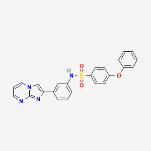 molecular formula C24H18N4O3S B4232903 N-(3-imidazo[1,2-a]pyrimidin-2-ylphenyl)-4-phenoxybenzenesulfonamide 