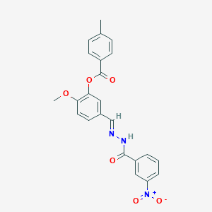 5-(2-{3-Nitrobenzoyl}carbohydrazonoyl)-2-methoxyphenyl 4-methylbenzoate