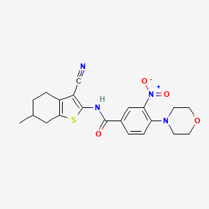 molecular formula C21H22N4O4S B4232917 N-(3-cyano-6-methyl-4,5,6,7-tetrahydro-1-benzothien-2-yl)-4-(4-morpholinyl)-3-nitrobenzamide 