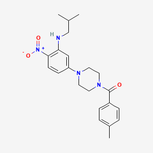 molecular formula C22H28N4O3 B4232946 N-isobutyl-5-[4-(4-methylbenzoyl)-1-piperazinyl]-2-nitroaniline 