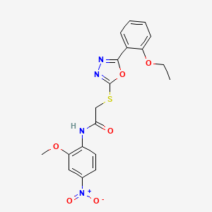 molecular formula C19H18N4O6S B4232952 2-{[5-(2-ethoxyphenyl)-1,3,4-oxadiazol-2-yl]thio}-N-(2-methoxy-4-nitrophenyl)acetamide 