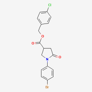 molecular formula C18H15BrClNO3 B4232958 4-chlorobenzyl 1-(4-bromophenyl)-5-oxo-3-pyrrolidinecarboxylate 