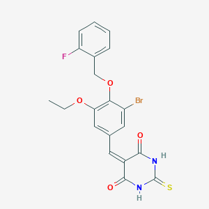 5-{3-bromo-5-ethoxy-4-[(2-fluorobenzyl)oxy]benzylidene}-2-thioxodihydro-4,6(1H,5H)-pyrimidinedione
