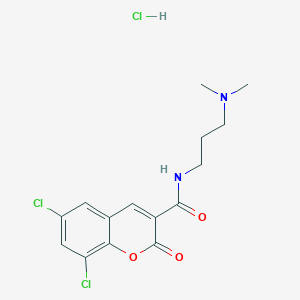 molecular formula C15H17Cl3N2O3 B4232961 6,8-dichloro-N-[3-(dimethylamino)propyl]-2-oxo-2H-chromene-3-carboxamide hydrochloride 