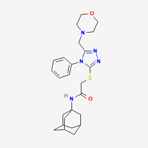 molecular formula C25H33N5O2S B4232972 N-1-adamantyl-2-{[5-(4-morpholinylmethyl)-4-phenyl-4H-1,2,4-triazol-3-yl]thio}acetamide 