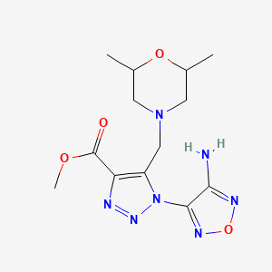 molecular formula C13H19N7O4 B4232991 methyl 1-(4-amino-1,2,5-oxadiazol-3-yl)-5-[(2,6-dimethyl-4-morpholinyl)methyl]-1H-1,2,3-triazole-4-carboxylate 