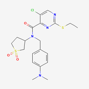 molecular formula C20H25ClN4O3S2 B4232998 5-chloro-N-[4-(dimethylamino)benzyl]-N-(1,1-dioxidotetrahydro-3-thienyl)-2-(ethylthio)-4-pyrimidinecarboxamide 