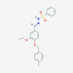 molecular formula C23H24N2O4S B423301 N'-{3-ethoxy-4-[(4-methylbenzyl)oxy]benzylidene}benzenesulfonohydrazide 