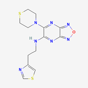 molecular formula C13H15N7OS2 B4233018 N-[2-(1,3-thiazol-4-yl)ethyl]-6-(4-thiomorpholinyl)[1,2,5]oxadiazolo[3,4-b]pyrazin-5-amine 