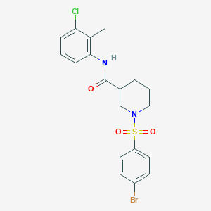 molecular formula C19H20BrClN2O3S B4233058 1-[(4-bromophenyl)sulfonyl]-N-(3-chloro-2-methylphenyl)-3-piperidinecarboxamide 