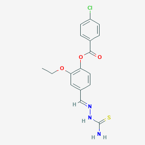 4-{(E)-[(aminocarbothioyl)hydrazono]methyl}-2-ethoxyphenyl 4-chlorobenzoate
