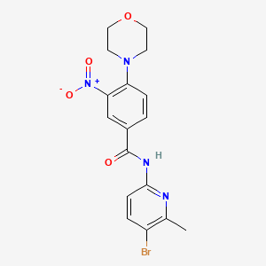 molecular formula C17H17BrN4O4 B4233060 N-(5-bromo-6-methyl-2-pyridinyl)-4-(4-morpholinyl)-3-nitrobenzamide 