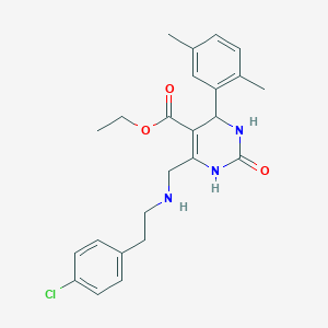 molecular formula C24H28ClN3O3 B4233065 ethyl 6-({[2-(4-chlorophenyl)ethyl]amino}methyl)-4-(2,5-dimethylphenyl)-2-oxo-1,2,3,4-tetrahydro-5-pyrimidinecarboxylate 