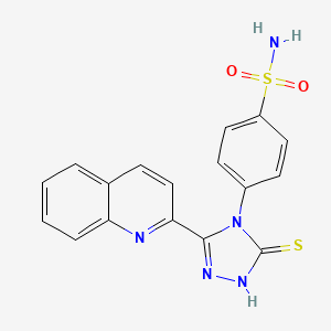 molecular formula C17H13N5O2S2 B4233070 4-[3-mercapto-5-(2-quinolinyl)-4H-1,2,4-triazol-4-yl]benzenesulfonamide 