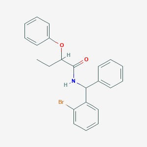 molecular formula C23H22BrNO2 B4233077 N-[(2-bromophenyl)(phenyl)methyl]-2-phenoxybutanamide 