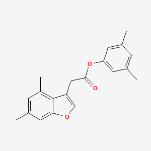 molecular formula C20H20O3 B4233078 3,5-dimethylphenyl (4,6-dimethyl-1-benzofuran-3-yl)acetate 