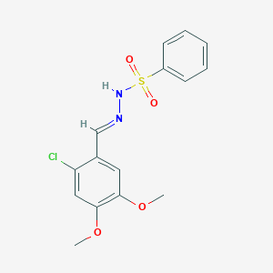 molecular formula C15H15ClN2O4S B423310 N'-(2-chloro-4,5-dimethoxybenzylidene)benzenesulfonohydrazide 