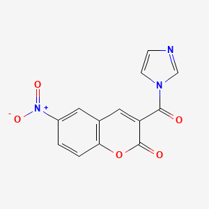molecular formula C13H7N3O5 B4233101 3-(1H-imidazol-1-ylcarbonyl)-6-nitro-2H-chromen-2-one 